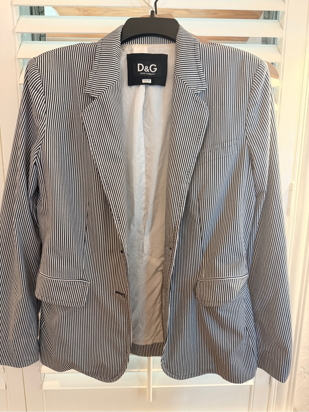 Dolce & Gabbana Black and White Pinstripe Blazer